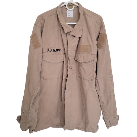 U.S. Navy 2POC Top Blouse Coat XL Long Khaki Uniform Flame-Resistant FR USN Sea - Picture 1 of 13